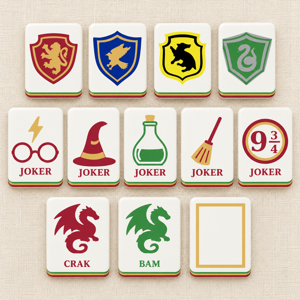 All house flowers, jokers and dragons digital mockup