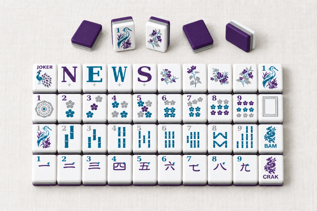 Purple Signature tile artwork, solid purple backs and silver middle layer
